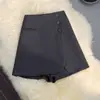 Traje Casual Versátil Primavera/Verão 2025 Saia Calça Cintura Alta Emagrecedor Leggings Cinza Saia Roupa Externa Feminina Calça de Barra Larga Linha A