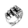 Anillo de puño con dedo medio de personalidad retro europeo y americano, acero inoxidable 316, letra, anillo para dedo de hombre de festival