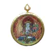 Novo Pingente Thangka Estilo Xizang Cinnabar Doze Signos Zodiacais Oito Divindades Guardiãs Pingente com Mantra de Seis Palavras Tridimensional em Relevo de Face Única