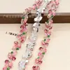Cadena de código de fantasía con diamantes de imitación directa de fábrica, cadena de color ojo de caballo, cadena de flores, cadena de diamantes de cristal, accesorios de joyería, materiales decorativos