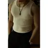 Chaleco Base de Comercio Exterior para Ropa Interior Hecho de Algodón de Xinjiang, Chaleco de Punto Retro Americano para Caballero, Corte Ajustado, Estilo Amekaji de Verano