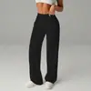 Estilo Menina Europeia Picante Calça Casual de Cintura Alta Cruzada Feminina Vinco Central Caimento Elástico Multicor Perna Larga Amazon