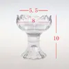 Suporte de Vela de Vidro Transparente, Lâmpada de Manteiga, Suporte de Cera de Vidro Integrado para Lâmpada de Buda, Suporte de Vela de Lótus Doméstico, Suporte de Lâmpada Alto