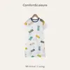 Camisón de manga corta para niños, estilo fino de verano, pijama para niñas, pijama para niños, bebé, dinosaurio de dibujos animados, coche, ropa de casa, vestido para aire acondicionado