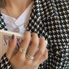 Anillo de plata de ley 925 estilo europeo y americano, estilo frío, irregular, convexo, cara ancha, anillo de dedo de alta calidad para mujer