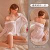 Dulce deseo lencería sexy pijamas sexys tirantes cadena de diamantes camisa Camisón uniforme de gasa transparente deseo puro de mujer 0510