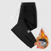 Calça Casual de Veludo Cotelê Grossa com Forro de Lã para Homens, Calça de Moletom de Chenille de Inverno, Calça Esportiva de Veludo Cotelê para Primavera e Outono