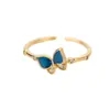 Anillo de Flor de Mariposa de Color Transfronterizo Galvanizado Simple Moda Versátil Estilo Coreano Lujo Ligero Ajustable Anillo para Viaje Diario para Mujeres
