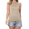 Suéter Feminino 2026 com Toque de Luxo, Colete de Verão sem Mangas, Top Tricotado Vazado Slim-Fit, Moda Europeia e Americana