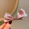 Pinza para el Cabello con Lazo y Corona Tridimensional Infantil, Estilo Coreano, Vino Tinto Princesa, Dulce Accesorio para el Cabello en la Parte Superior de la Cabeza