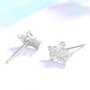 Aretes de corona de plata esterlina s925 con diamantes completos mini moda coreana para niñas piedra incrustada tendencia fabricantes de aretes comodín al por mayor