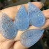 Turquesa Bashan azul hueco forma de gota de agua flor de ciruelo jade suelto diy aretes accesorios de joyería de jade colgante