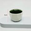 Arreglo floral de ganchillo de lana plástica similar a la porcelana con maceta de espuma para oficina, cultivo de plantas verdes, maceta pequeña para decoración de escritorio