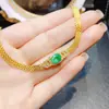 Atacado de Fábrica Popular Pulseira de Esmeralda Natural Prata S925 Incrustada Pedra Principal 6*8 Joias de Luxo Venda Direta da Fábrica
