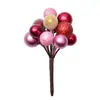 Decoração de Bola de Galhos com Frutas Artificiais de Natal Fita Atacado Vermelho Rosa Dourado Cor Contrastante Bola com Glitter Galho Acessórios de Feriado DIY