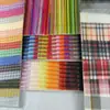Novo Poliéster Dez Cores Malha Listrada Nylon Malha Colorida de Areia Malha Lisa Listrada Tecido de Gaze Tecido Listrado Colorido