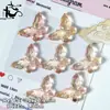 Mariposa de vidrio tallado 20x30 mm al por mayor con agujero vertical, alas tridimensionales, materiales para DIY de pulseras y collares hechos a mano
