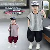 Conjunto de Verano para Niños: Conjunto sin mangas de rayas diagonales, Nuevo estilo de verano 2026, Conjunto de dos piezas de chaleco de moda urbana para bebé, Ropa para niños pequeños