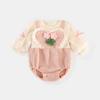 Bainha do bebê Outono Novo estilo amor menina tridimensional pequena flor estilo coreano triângulo rastejando roupas recém-nascidas primavera e outono