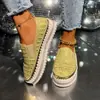Zapatos casuales tipo mocasín de plataforma para estudiantes estilo coreano con pedrería, mocasines transpirables de suela gruesa para mujer, adecuados para todas las estaciones
