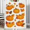 Bestseller transfronterizo de Amazon: Manta de franela con diseños de pavo, calabaza y hoja de arce para ambiente de Acción de Gracias decoración del hogar