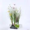 Simulação de Grama Cauda de Cachorro Hairy Cordyceps Flor de Renda Planta Verde Artificial Decoração Paisagem