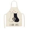 AliExpress wish delantal sin mangas de lino para pareja de gatos de dibujos animados mueble de cocina limpieza abrigo diario sin mangas