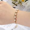 Pulsera de Diamantes de Lujo Ligero de Nuevo Estilo Europeo y Americano Simple Nicho de Celebridad de Internet Geométrico Redondo Flor Zircón Pulsera Ajustable