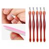 Empujador de Cutículas Doble Punta en V Cuchillo Removedor de Cutículas de Acero Inoxidable Herramienta de Manicura Recorte de Bordes de Uñas Herramienta para Cutículas
