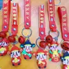 Llavero Colgante de Muñeca 3D de Gato Kt de PVC de Dibujos Animados para Mujeres, Decoración de Llavero de Coche para Parejas, Pequeño Regalo Promocional