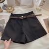 Moda Verão 2025 Versátil Shorts de Terno Emagrecedor de Cintura Alta Calças Casuais Shorts de Perna Larga Estilo Celebridade da Internet Feminino