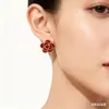 Aretes de Camelia con Tecnología de Goteo de Aceite, Nueva Moda, Lujo Accesible y Aretes de Alta Gama, Aretes de Diseñador de Nicho para Mujer