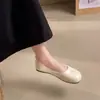 Zapatos planos de cuero suave retro súper cómodos de suela blanda para mujer, nuevos zapatos planos de verano 2026, mocasines Mary Jane de punta dividida