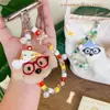 Gafas Cachorro Correa de Mano Hebilla Buenas Noches Perro Cadena de Cuentas para Teléfono Cadena de Teléfono Correa para Teléfono Cordón Colgante Creativo Mochila