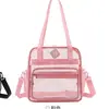 Bolso Cruzado Nuevo de PVC Gran Capacidad Bolso Jelly Macarrón Bolso de Hombro Transparente para Salir Viaje Bolso de Maquillaje