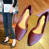 Sapatos Pointy Salto Anabela Feminino Comércio Exterior Quatro Estações Galochas Solado Macio Sapatos Profissionais para Trabalho Sandálias Rasas Fosco para Exterior