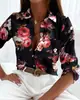 2025 Europeu e Americano Comércio Exterior Feminino Transfronteiriço Primavera e Outono Jaqueta Estação Independente Amazon Manga Longa Camisa Camisa Estampada Feminina