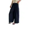 Pantalones Casuales Adelgazantes Versátiles de Cintura Elástica Ajustados Simples Estilo Coreano Primavera y Verano Amarillo Dopamina Holgados de Pierna Ancha Transfronterizos