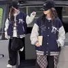 Chaqueta de Béisbol para Niñas de Primavera y Otoño, Abrigo Holgado para Niñas, Modelo Nuevo 2026 Chaqueta de Béisbol, Top Deportivo Casual para Niños Mayores