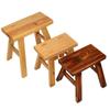 Banco pequeño de madera maciza, taburete con respaldo para el hogar, banco de madera, taburete para cambiar zapatos para niños, taburete cuadrado bajo de madera, silla plegable de madera