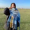 Bufanda Para Mujer Otoño e Invierno Cachemir Estilo Coreano Cálida Engrosada Chal Oversize Capa Exterior Bufanda de Doble Uso Bufanda
