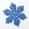 Decoraciones de Navidad 10CM piezas de copo de nieve, piezas de copo de nieve de plástico con purpurina, adorno colgante de copo de nieve hueco para decoración de árbol de Navidad