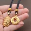 Colgante de cuerda para hombre y mujer, con tarjeta de Buda dorada, cabeza de Buda, Thangka, semiacabado, especial, para uso directo.
