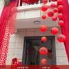 Decoração de Quintal para Casamento Rústico Casa Autoconstruída Arranjo de Entrada Principal Cortinas de Tecido para Pátio de Villa Casamento de Noivado Lanternas Vermelhas