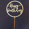 Estilo Ins Decoración de Pasteles para Hornear Redonda feliz cumpleaños feliz cumpleaños Tarjeta de Pastel Acrílica