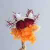 Ramo Mini de Flores Secas Transfronterizo de 12 cm, Flores Reales, Rosas, Gypsophila, Regalo, Ramillete, Decoración de Coche, Decoración Hecha a Mano