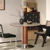 Mesa de Comedor Rectangular de Pizarra y Madera Maciza Estilo Retro Vintage para Uso Doméstico, Mesa de Comedor Redonda de Acero Inoxidable para Reuniones, Mesa de Comedor Redonda Via