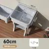 Fregadero de lavandería de piedra de cuarzo con tabla de lavar para uso interior y exterior, adecuado para patios de villas en planta baja y lavaderos de áticos, fregadero y lavabo integrados