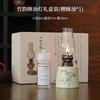 Lámpara de mantequilla de orquídea pintada a mano de cerámica, lámpara de iluminación ambiental estilo camping para exteriores, decoración de lámpara de queroseno retro china para el hogar