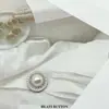 Botón Metálico Redondo con Adorno de Perlas y Diamantes Estilo Chanel para Abrigo Traje Chaqueta Cárdigan Top Botón Decorativo